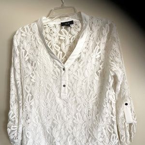 Pull over white lace with under shell.